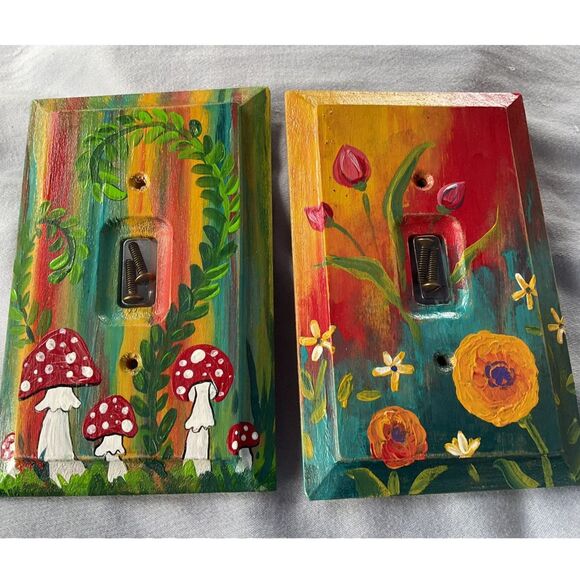 Other - Hand Painted Wood Light Switch Covers